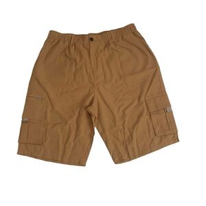 Men Cargo Shorts Sz L 6-Pocket Khaki Brown Color